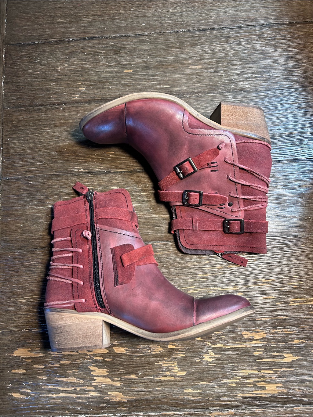 Bed Stu Roan Jag Bordo Heeled Booties Size 6.5 — image 6 of 8